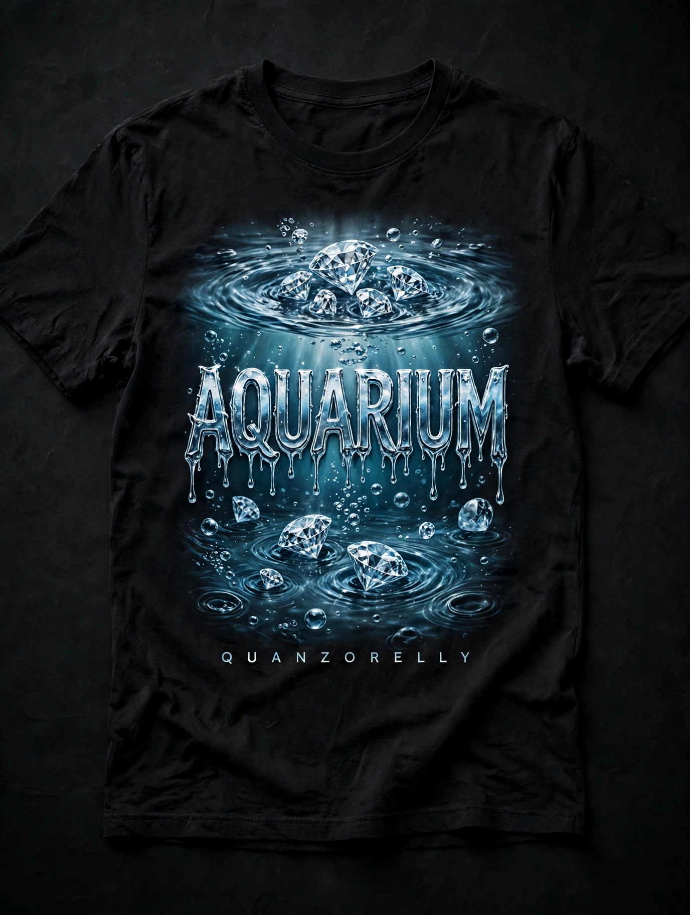 Aquarium tee — tee with water and diamond artwork from the Aquarium freestyle era